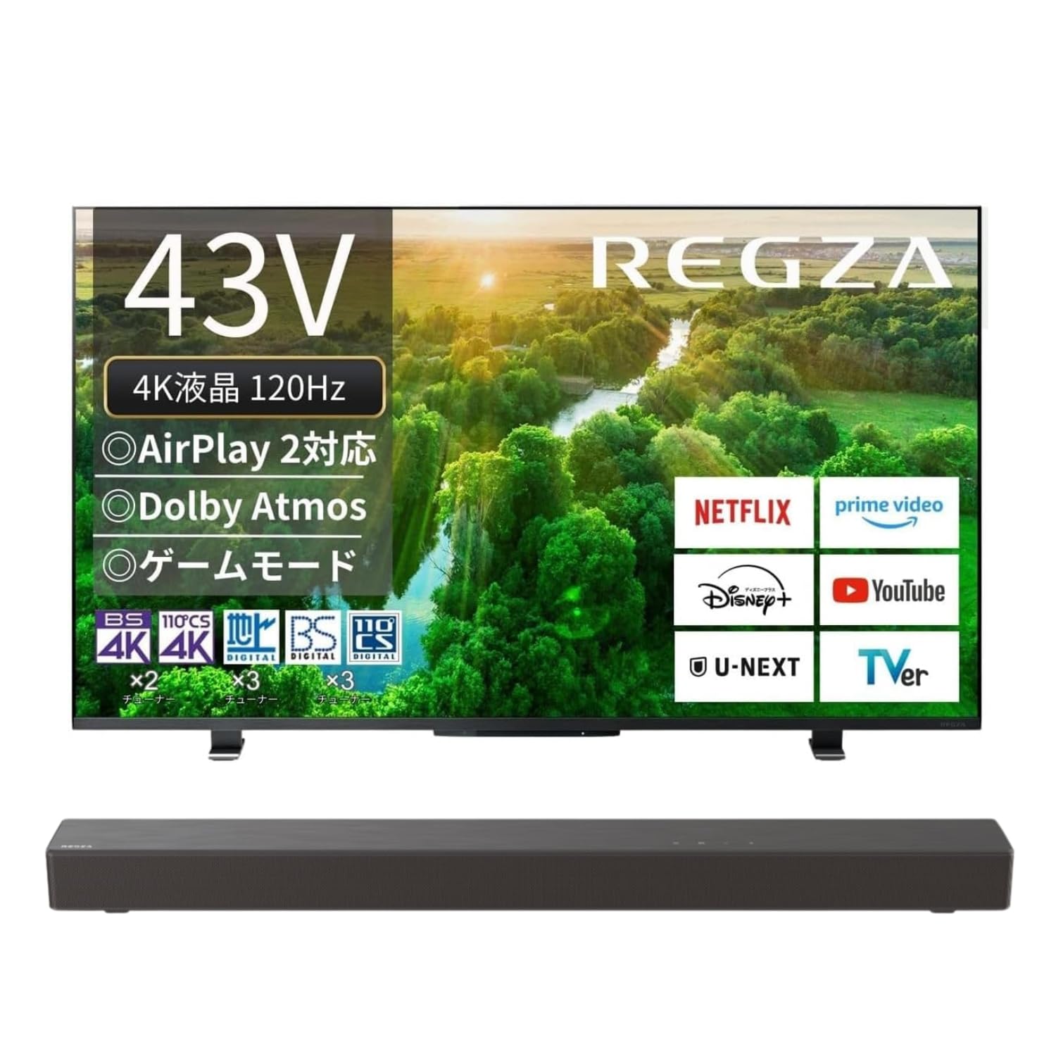 Amazon | 【セット買い】レグザ 43インチ 4K液晶テレビ 43Z570L 4K