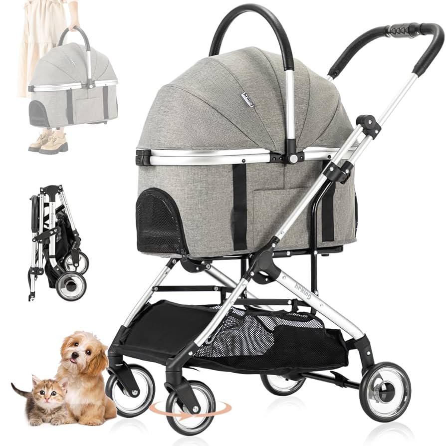 ペットカート 折りたたみ式 中型犬 小型犬 グレー 灰色 犬用品 リード