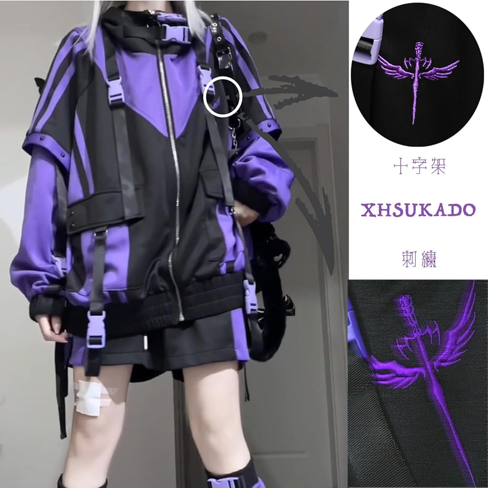 Amazon.co.jp: [XHSUKADO] 地雷系 パーカー 機能服 サブカル系