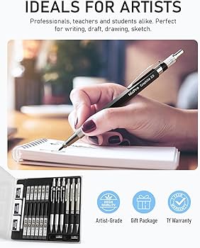 Amazon.co.jp: Nicpro シャーペン セット メタル製&鉛筆 筆箱付