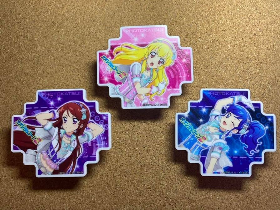 9】アイカツ ジャケバッジ セット⑨ソレイユ いちご あおい 蘭 9