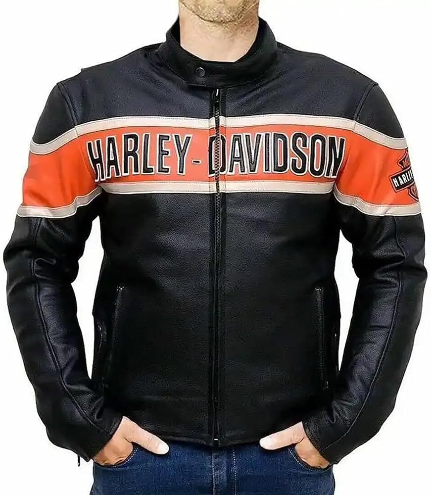 JACKETHUB The Black Harley Biker Victoria Lane Jacket For Men's