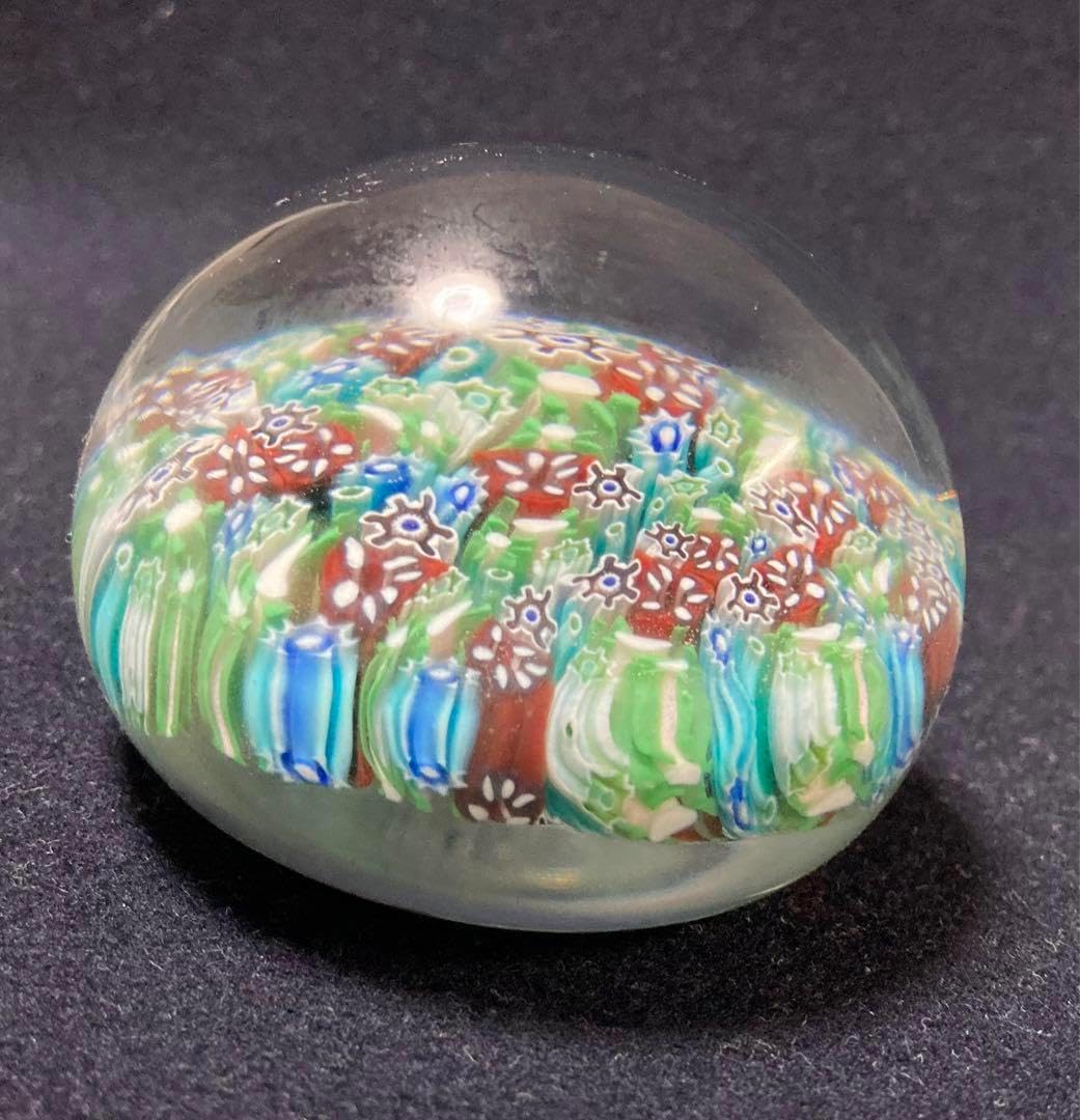 Amazon.co.jp: イタリア ガラス製ミルフィオリ風文鎮 ペーパーウェイト