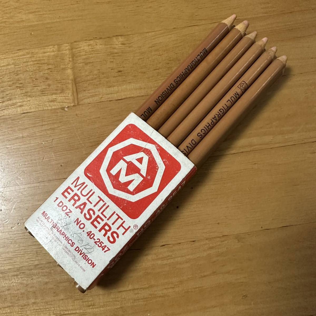 レアMULTILITH NO 40-2547 2ダース廃盤品ペン型消しゴム