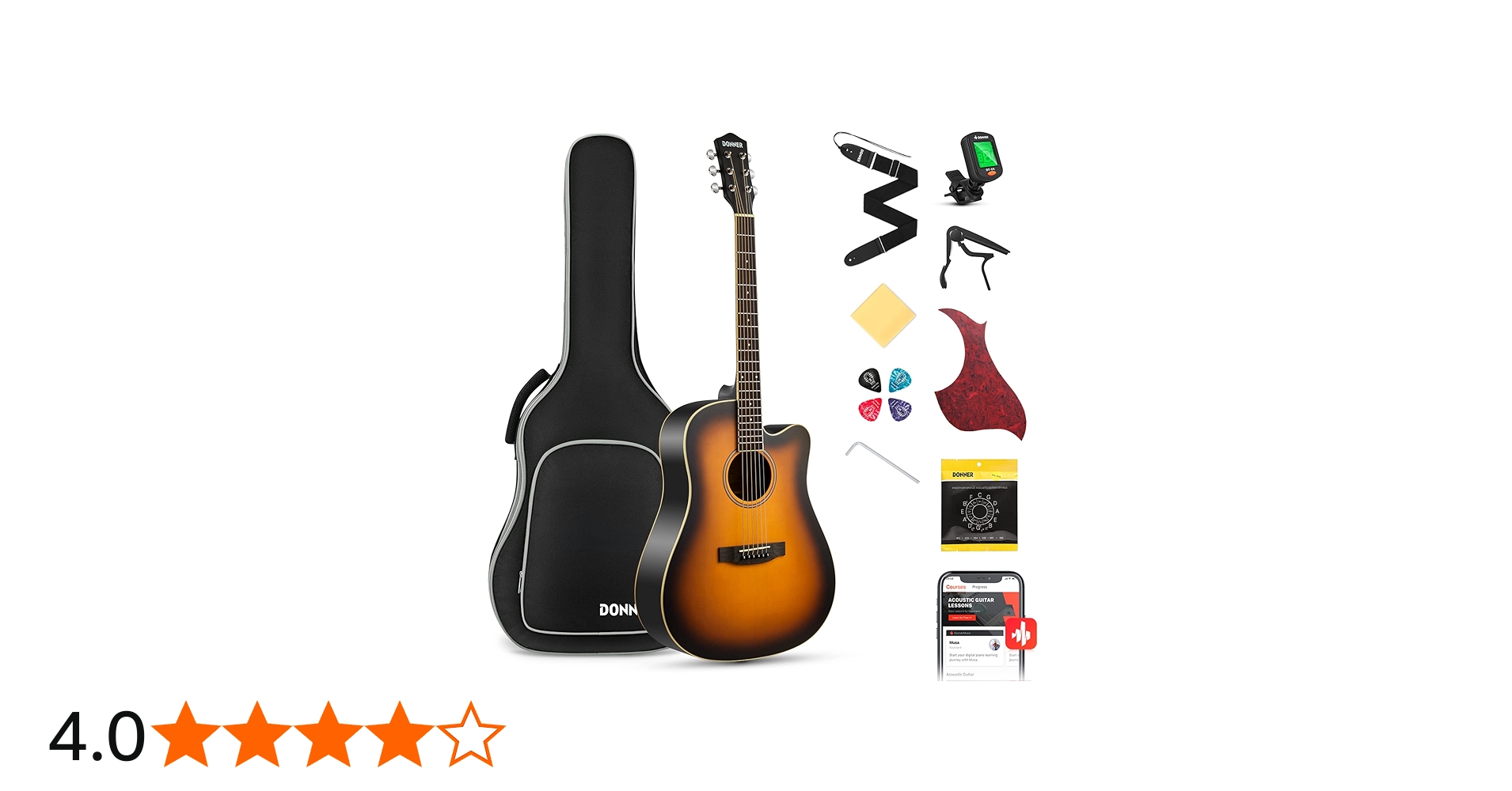 Amazon | Donner アコースティックギター 初心者セット 41インチ 上質