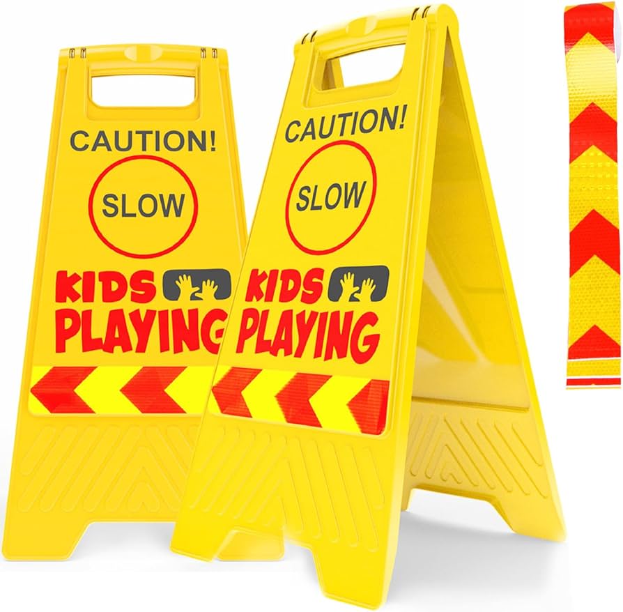 STOP CAUTION CHILDREN ONE WAY ロードサイン