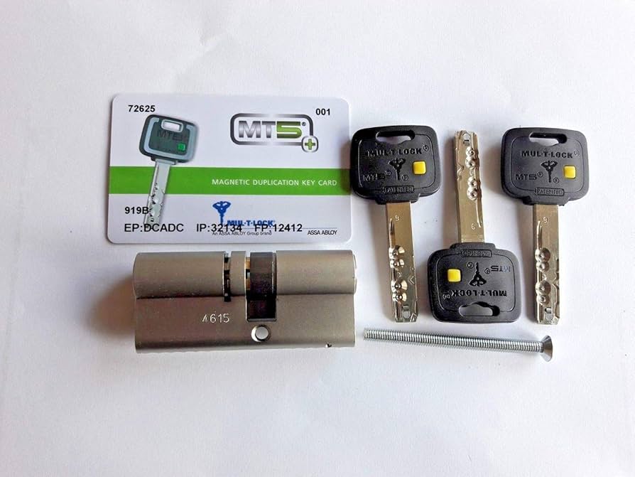 MUL-T-LOCK MT5+ High Security Euro Cylinder Lock .3 Keys and ID