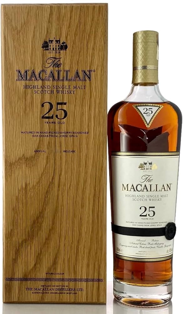 MACALLAN 25年 シングルモルトウイスキー 木箱入り 空瓶2本セット