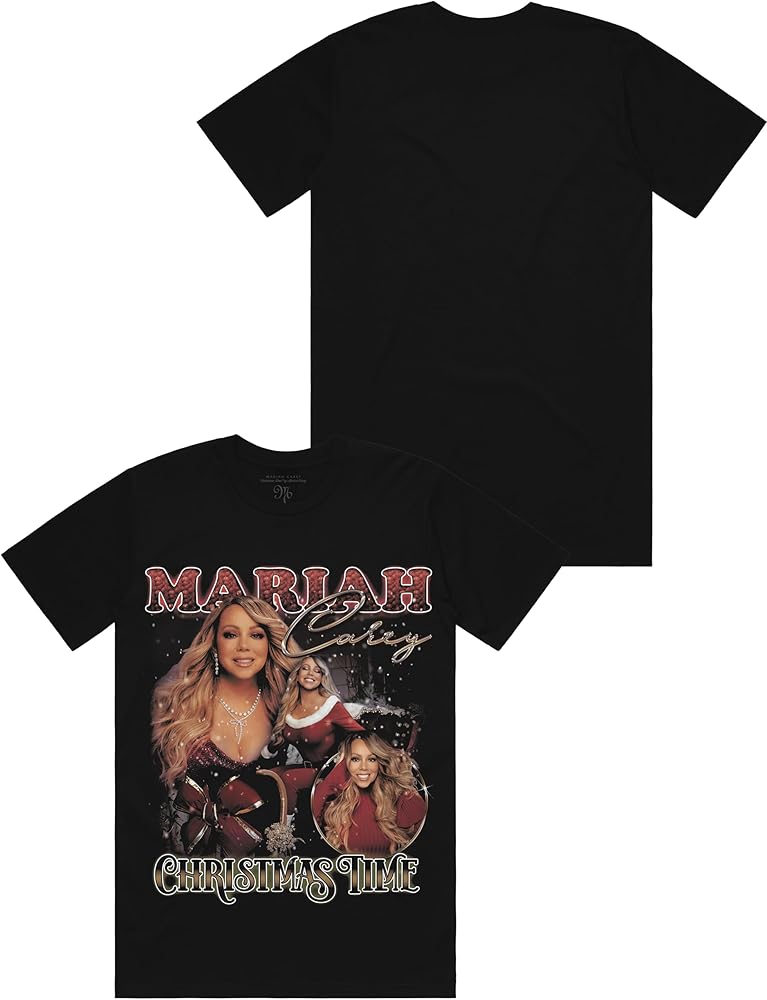Mariah Carey Official 90's Collage Printed Black T-Shirt | Amazon.com