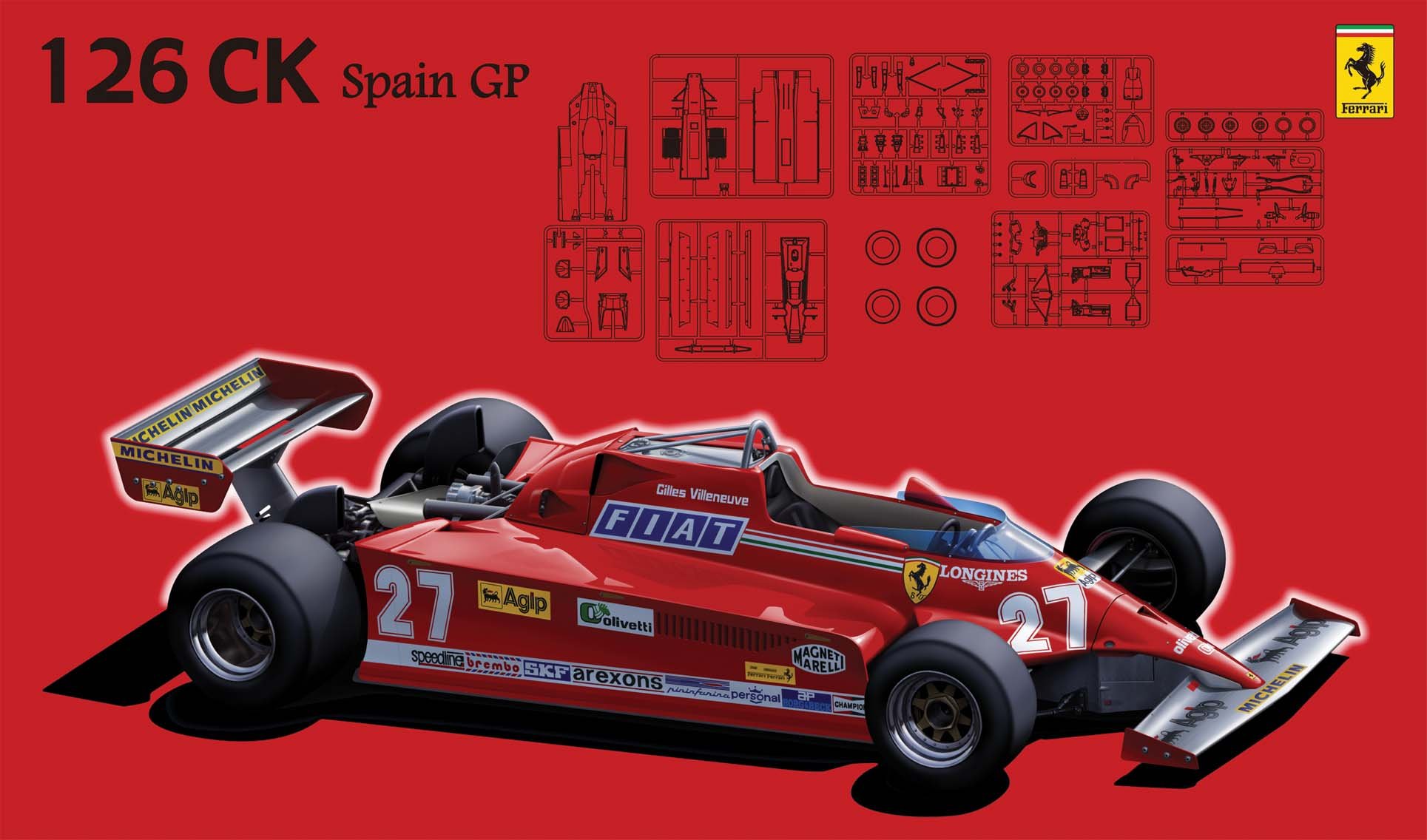 1/18 GP replicas フェラーリ 126CK 1981 D.ピローニ GP REPLICAS 1/18