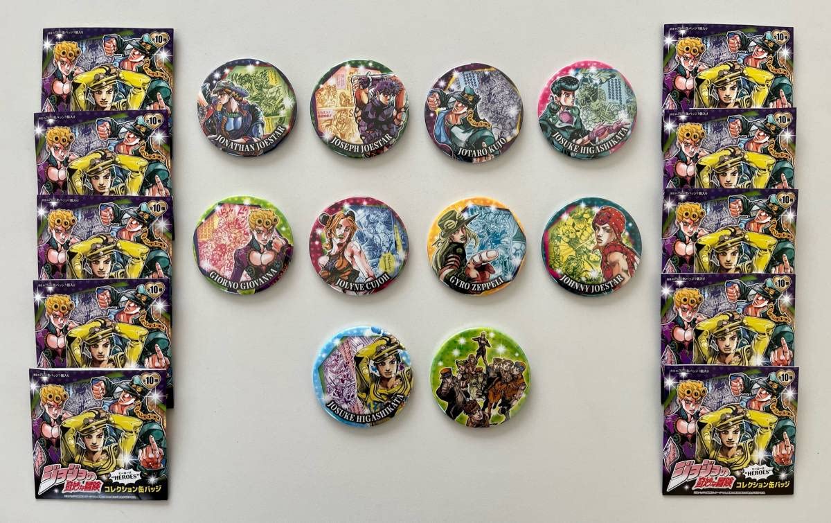新品】 コレクション缶バッジ ジョジョの奇妙な冒険 荒木飛呂彦原画展