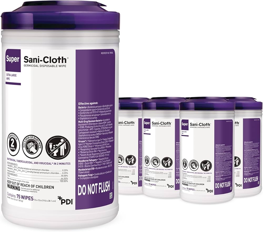Amazon.com: Super Sani-Cloth X-Large Disinfectant Wipes, 6-Pack