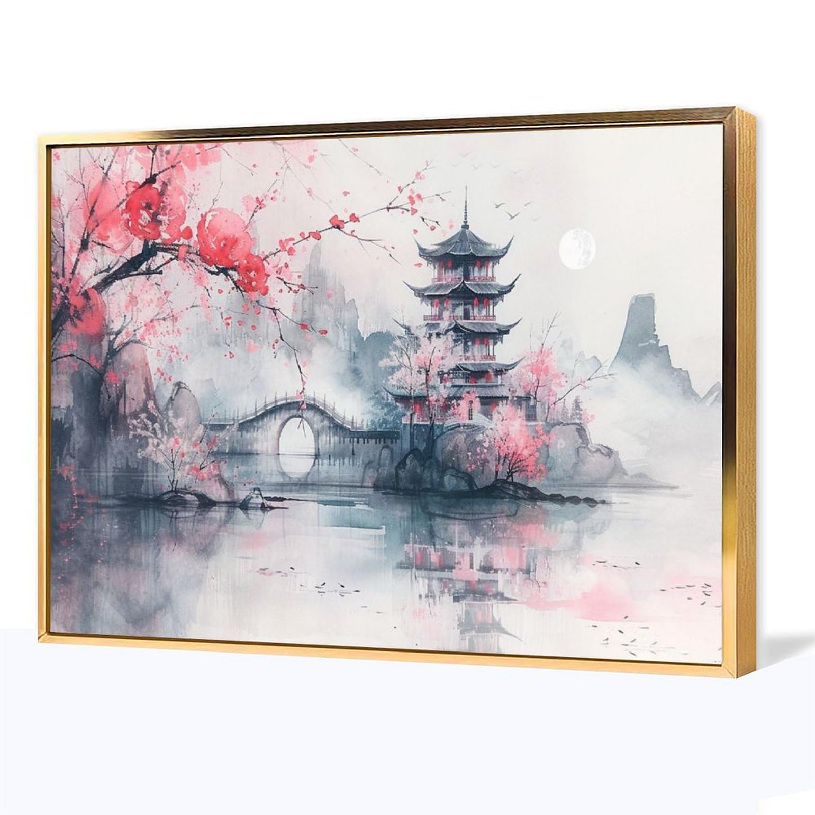 水墨画 風景画 金色フレーム 水墨画 風景画 金色フレーム 水墨画 風景