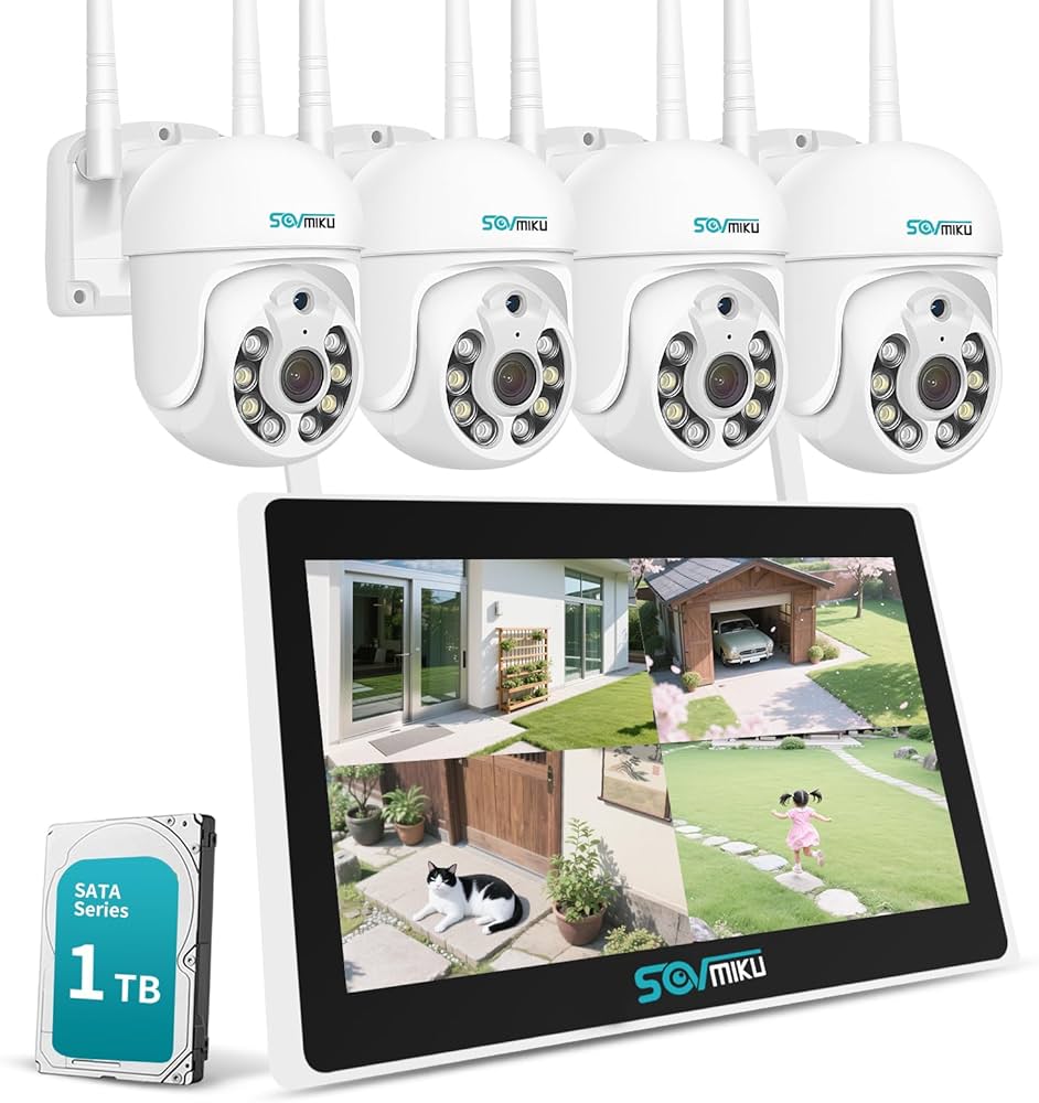 Amazon.co.jp: Sovmiku 10インチモニタ一体型NVR 500万画素ワイヤレス