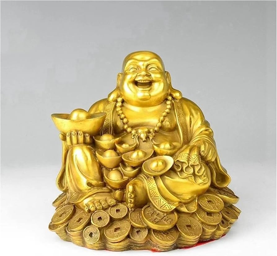 Amazon.co.jp: 七福神置物 布袋さん 置物 銅製 布袋様 風水 仏像 開運