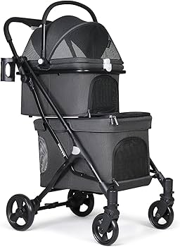 Amazon | BEBEROAD PETS T1 ペットカート二段式 2段式の上下段セット犬