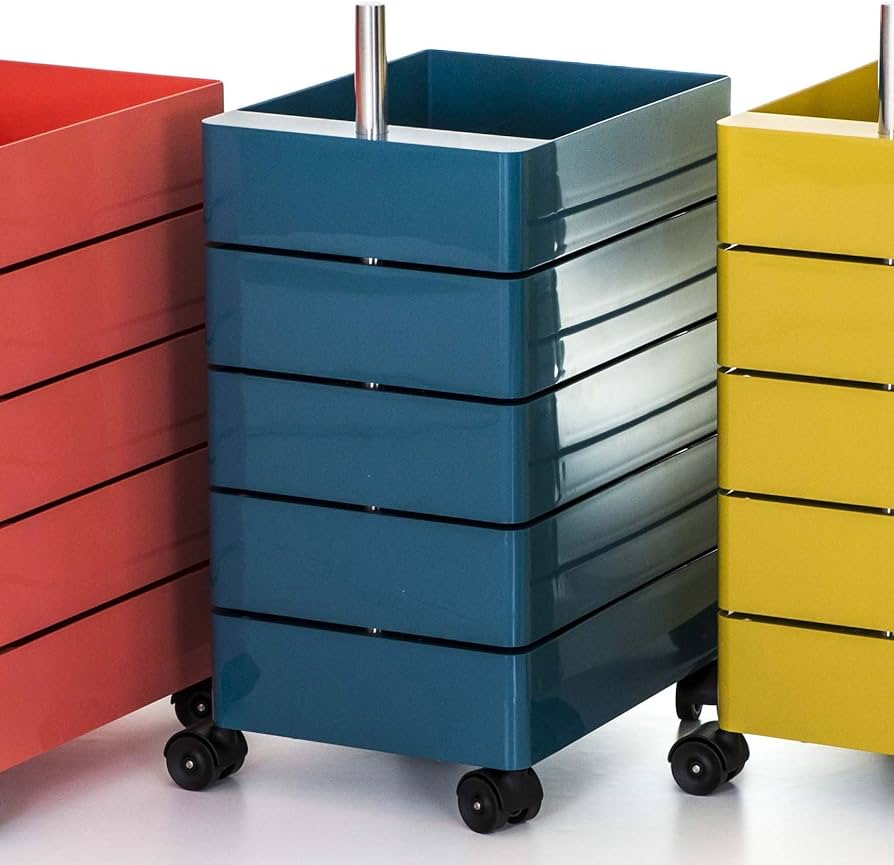 Amazon｜マジス キャスター付きワゴン 360°コンテナ 5段 トレイが回転