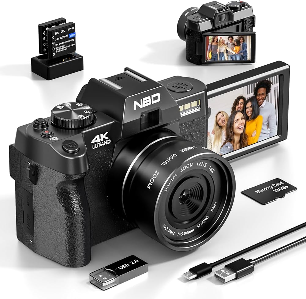 Amazon | NBD 4K 4800万画素デジタルカメラ 16倍ズーム【アプリ制御