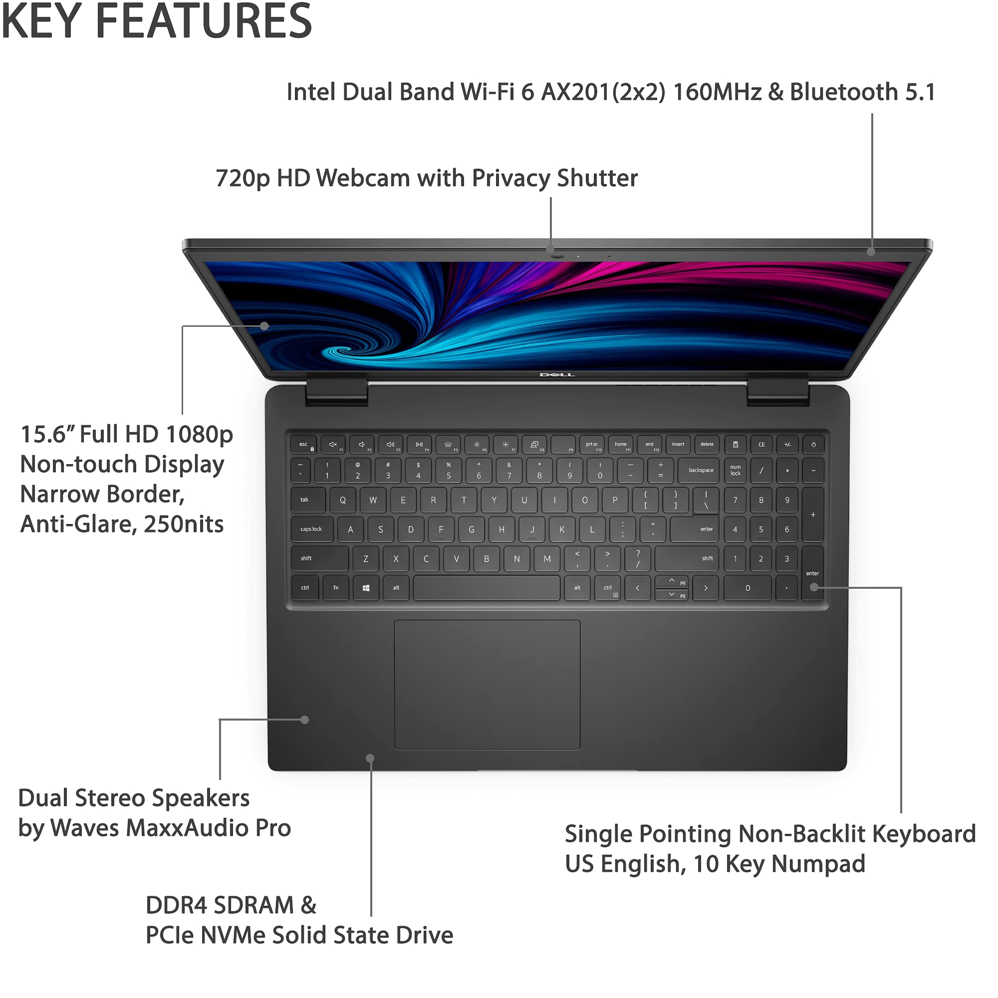 Amazon.com: Dell Business Laptop Latitude 3520, 15.6