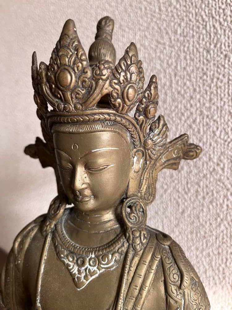 Amazon｜ネパール仏像白多羅菩薩ターラ菩薩 銅真鍮骨董品阿弥陀如来像