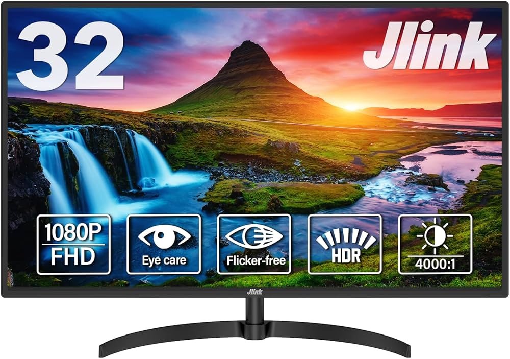 Amazon.co.jp: Jlink モニター 32インチ ディスプレイ 1920*1080P VA