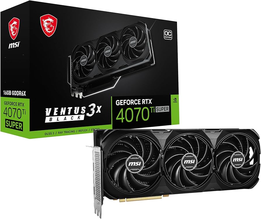 MSI GeForce RTX 4070 Ti Super 16G Ventus 3X Black OC Graphics Card