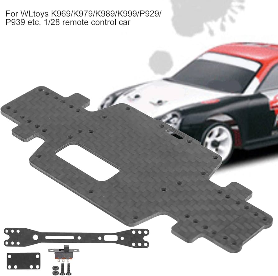 Amazon.com: Dilwe Carbon Fiber Chassis Set, for 1/28 RC car, Like