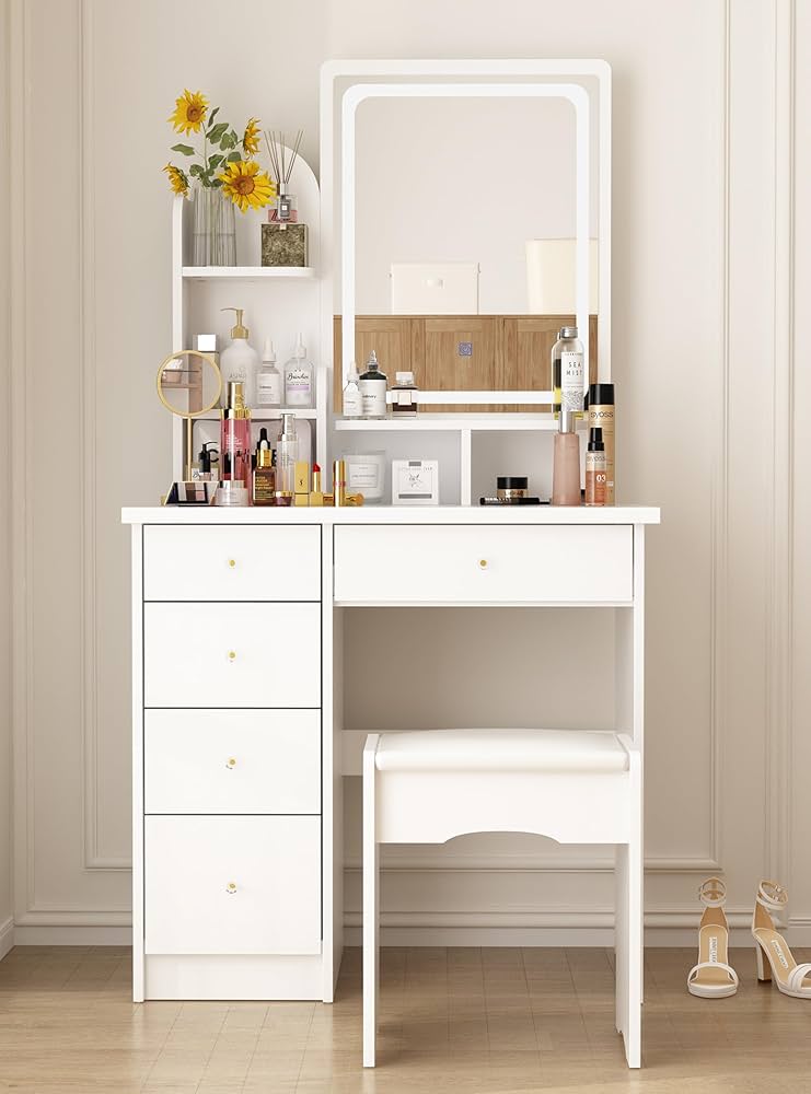 W‼️引取限定ホワイト ドレッサー・鏡台 購入 楕円形ミラードレッサー