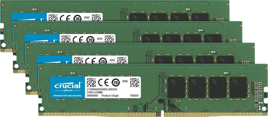 Crucial 32GB Kit (8GBx4) DDR4 2400 MT/s (PC4-19200) DR x8 DIMM 288