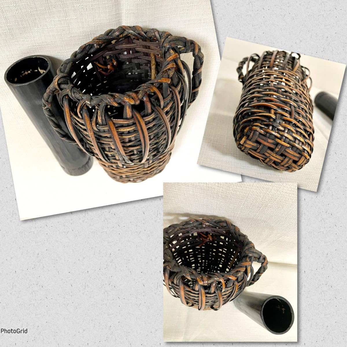 n1967datson 時代藤組 掛花籠 籠花生 時代箱付 D R8668 茶道具 時代藤