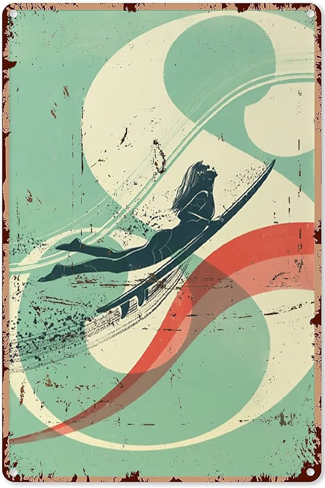 Amazon.com: Eeypy Metal Vintage Tin Sign sufr poster,surf print