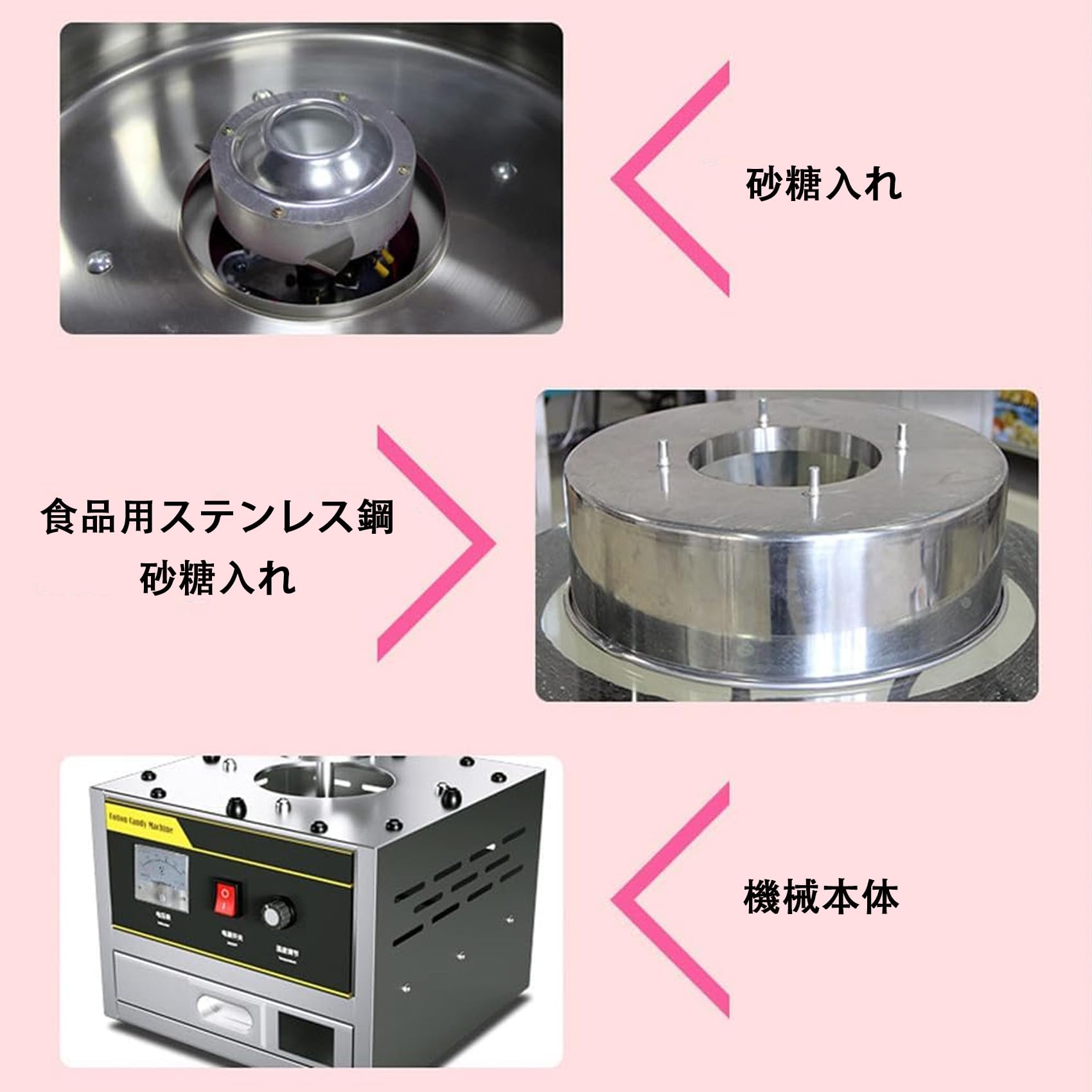 Amazon.co.jp: Vrapnudcわたあめ機 業務用 わたがし機 1200W