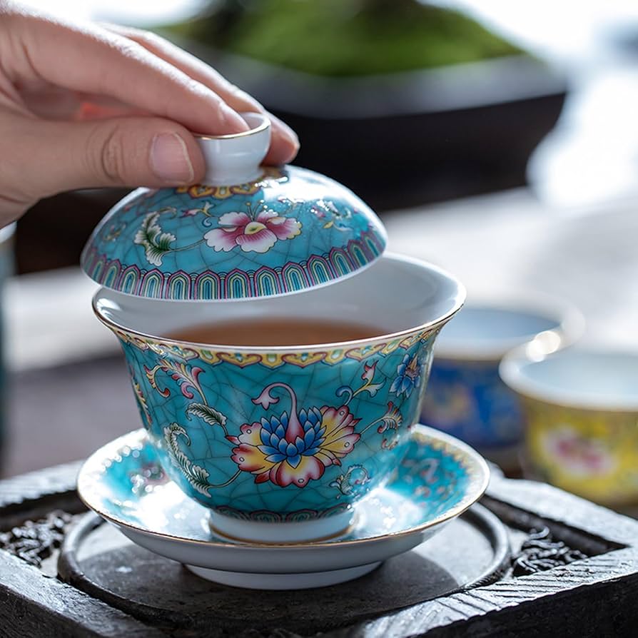 本物 中国古美術 時代物 粉彩 民国 蓋物 茶入 茶道具 中国古玩 骨董品