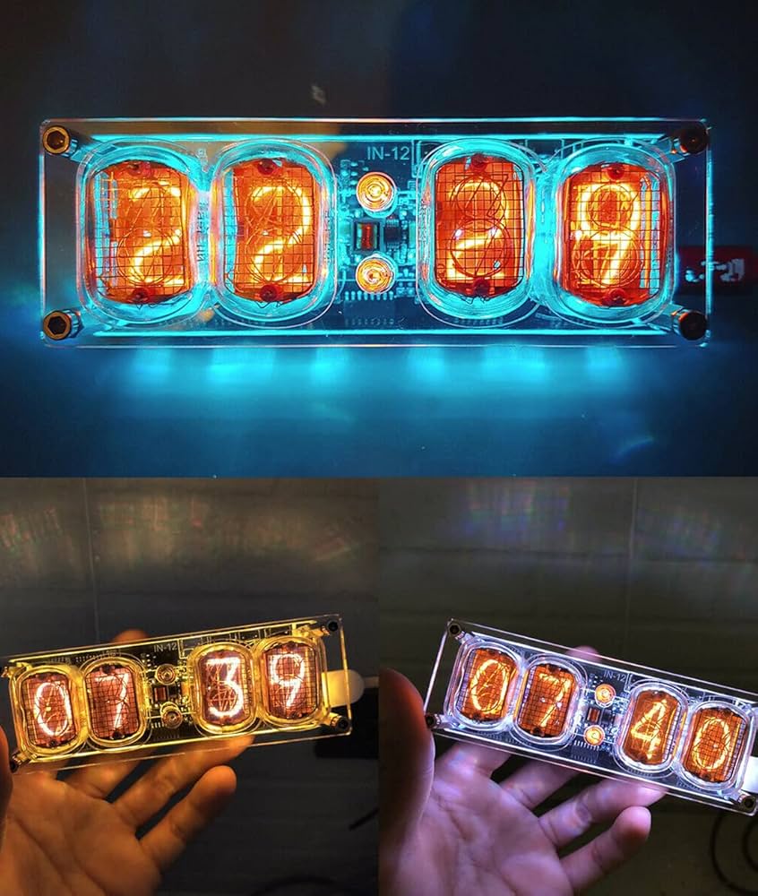 Amazon.co.jp: QuiExact ニキシー管時計 発光管時計 レトロモダン