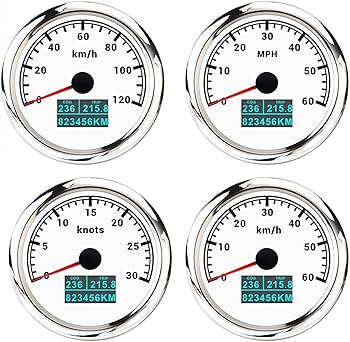 Amazon | 1 85mmの3 GPSオートバイ海洋船のスピードメーター走行距離計
