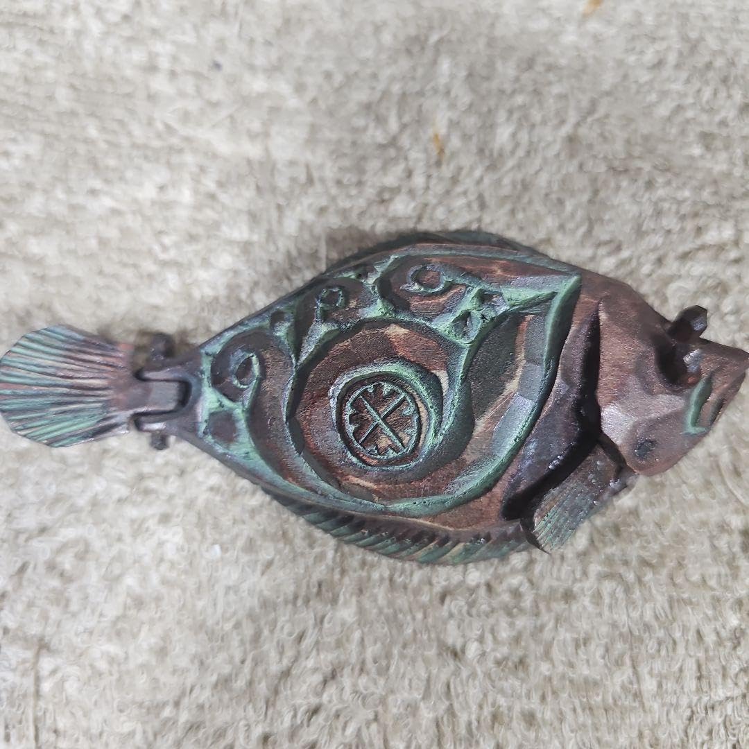 阿部紀男「鯨」アイヌ文様 セール 木彫り 丸彫り 阿部紀男「鮭」アイヌ