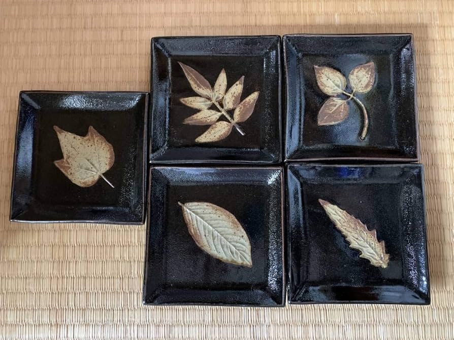 KATSU 人間国宝荒川た豊蔵作瀬戸唐津緑釉ヘラ板目文四ツ足長皿 検小十