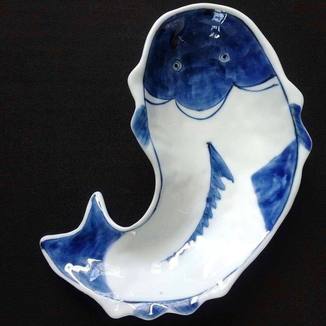 魯山人写 染付 鯰形 向付 2客組 割烹料理 作家物 在