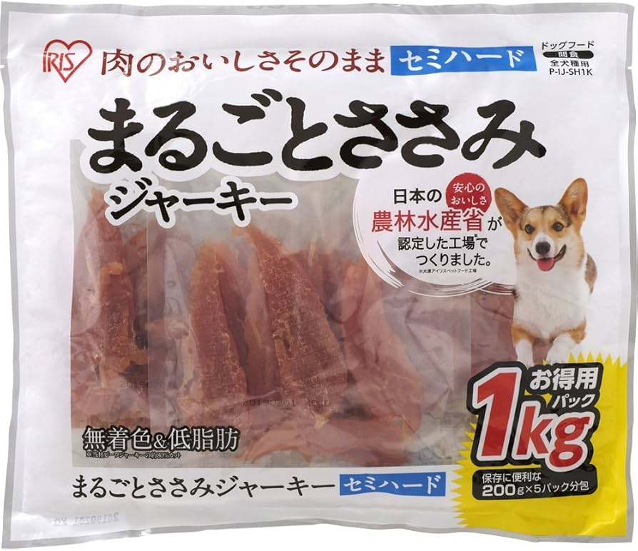 アイリスオーヤマ まるごと ささみ ジャーキー 犬 おやつ ガム 1kg×10袋