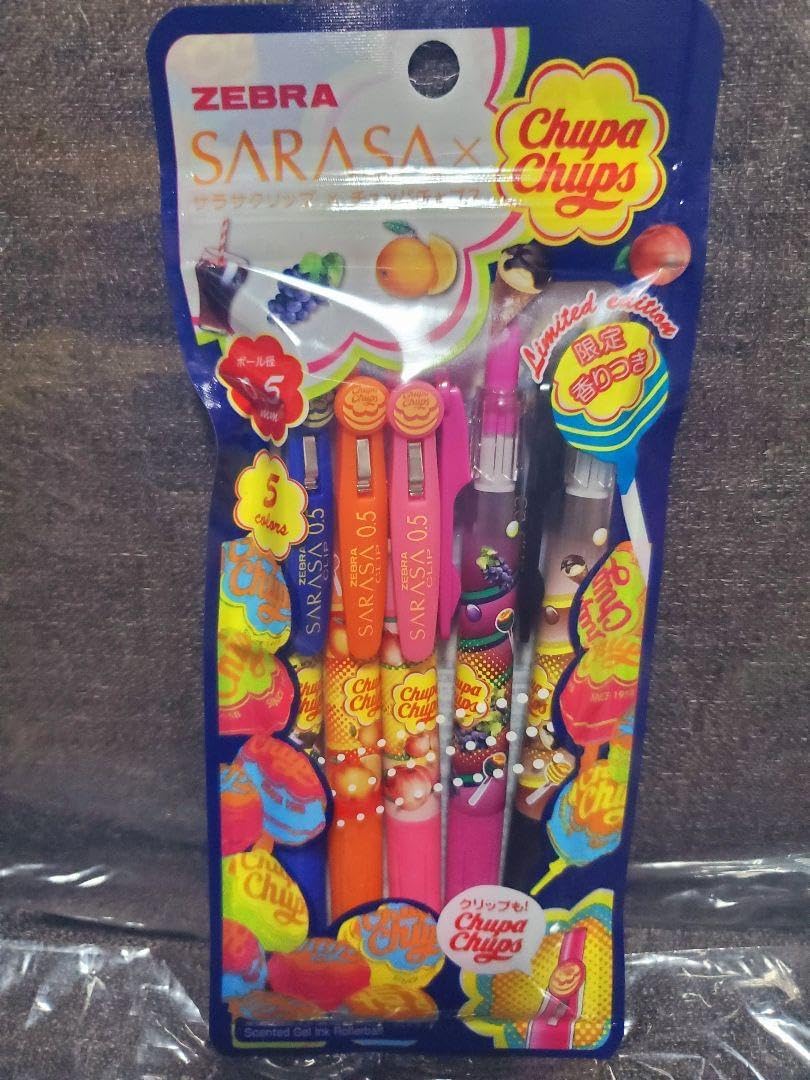新サラサクリップ×チュッパチャプス 5色セットB 香りつきボールペン