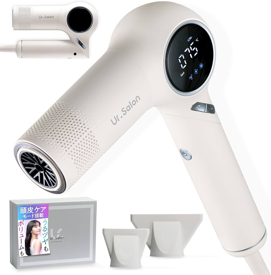 Amazon | UR.SALON ドライヤー 【2025年モデル】 大風量 速乾 マイナス