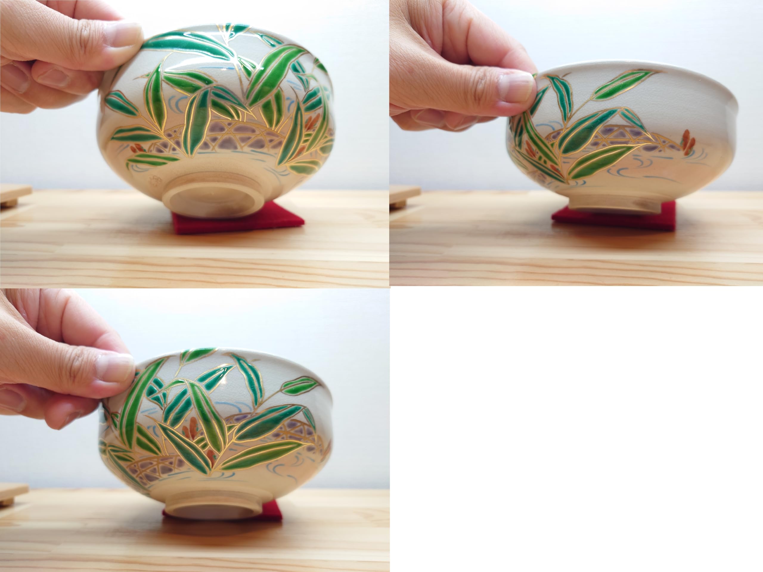 送料込【逢絢亭・新品】茶道具 蓋置 京焼 仁清 露草の図 御室