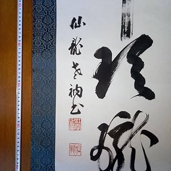 掛軸（かけじく） 掛け軸 書 一行 一行書 床の間 仙龍? Amazon.co.jp