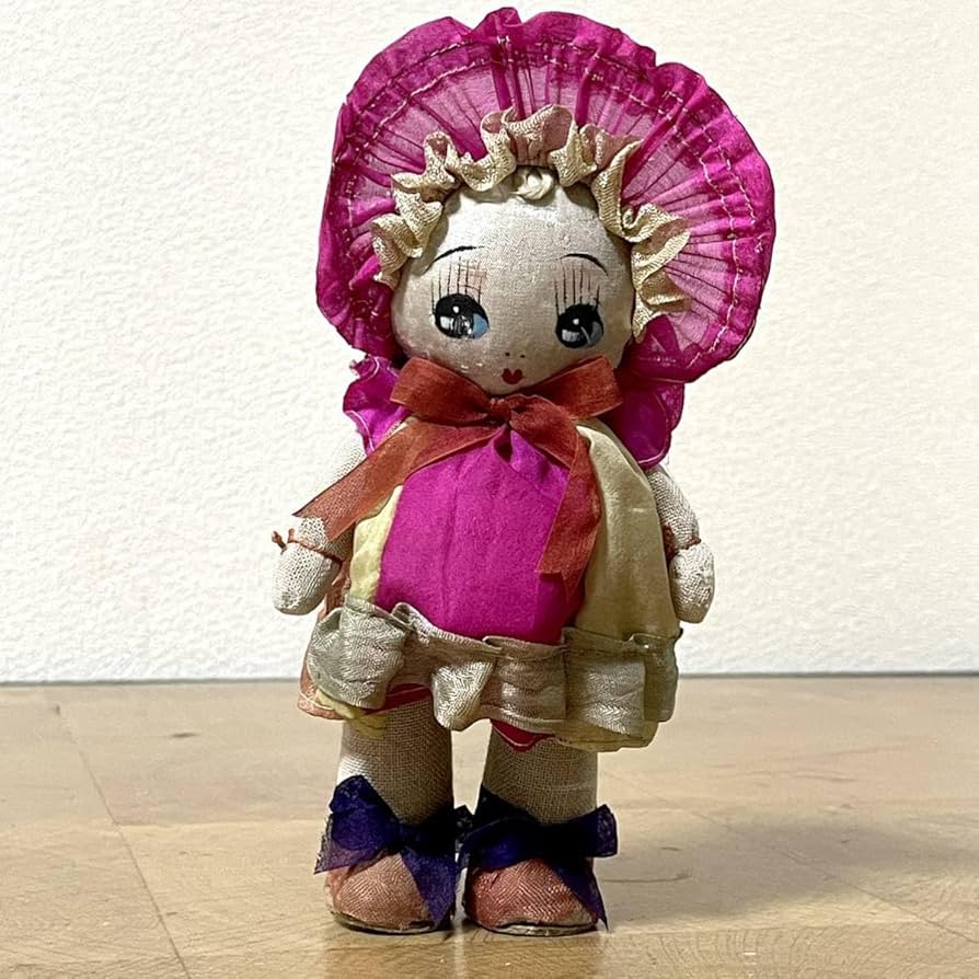 美品 市松人形 紫峰作 綸子総柄 日本人形 20号 アンティーク 昭和レトロ