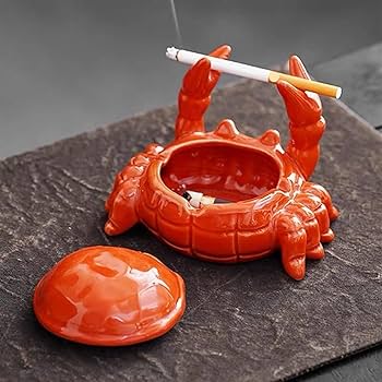 Amazon.com: JINSHENGXIN Crab Ceramic Ashtray Small Tea Pet Office