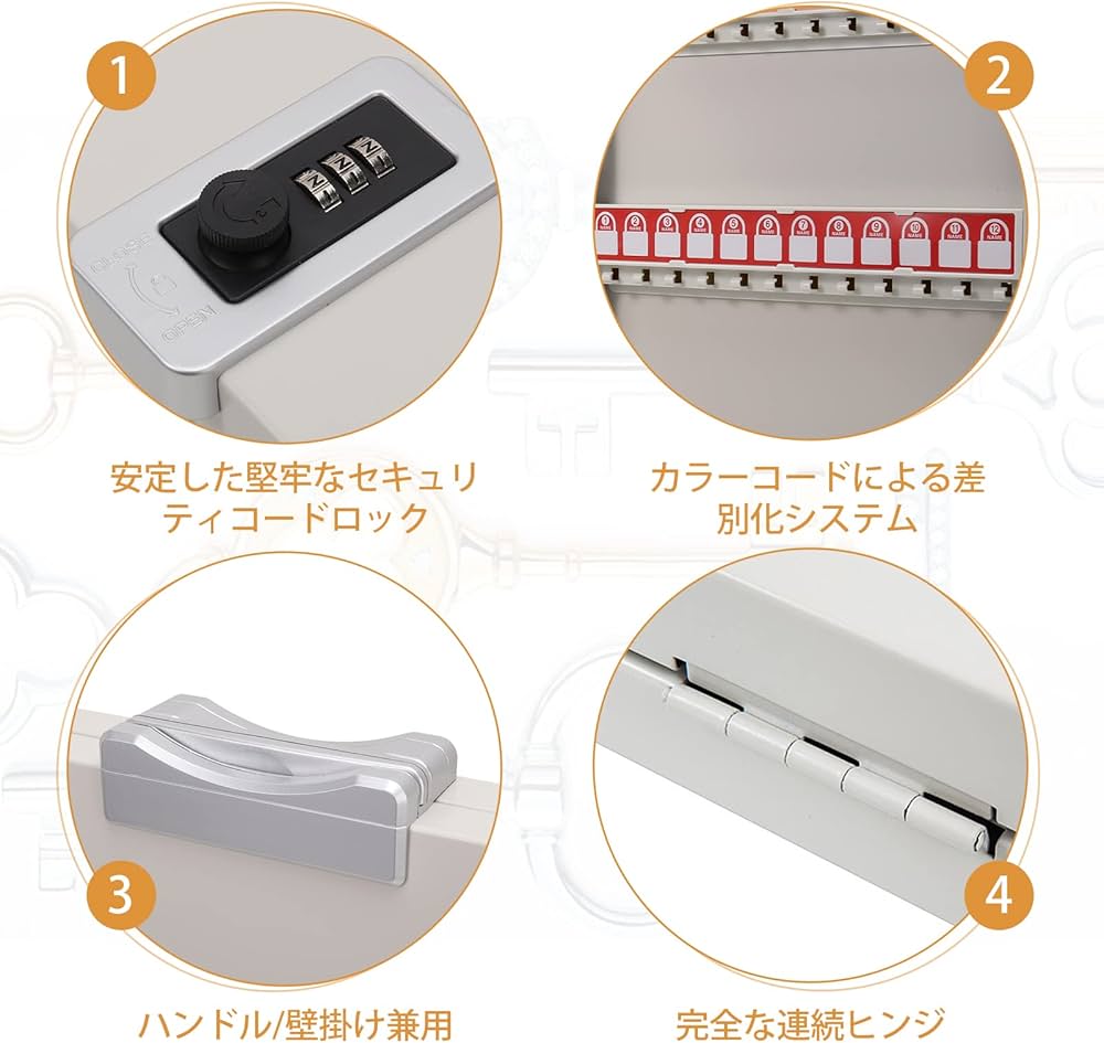 Amazon.co.jp: キーボックス 60個収納 壁掛け 鍵収納ボックス 鍵保管