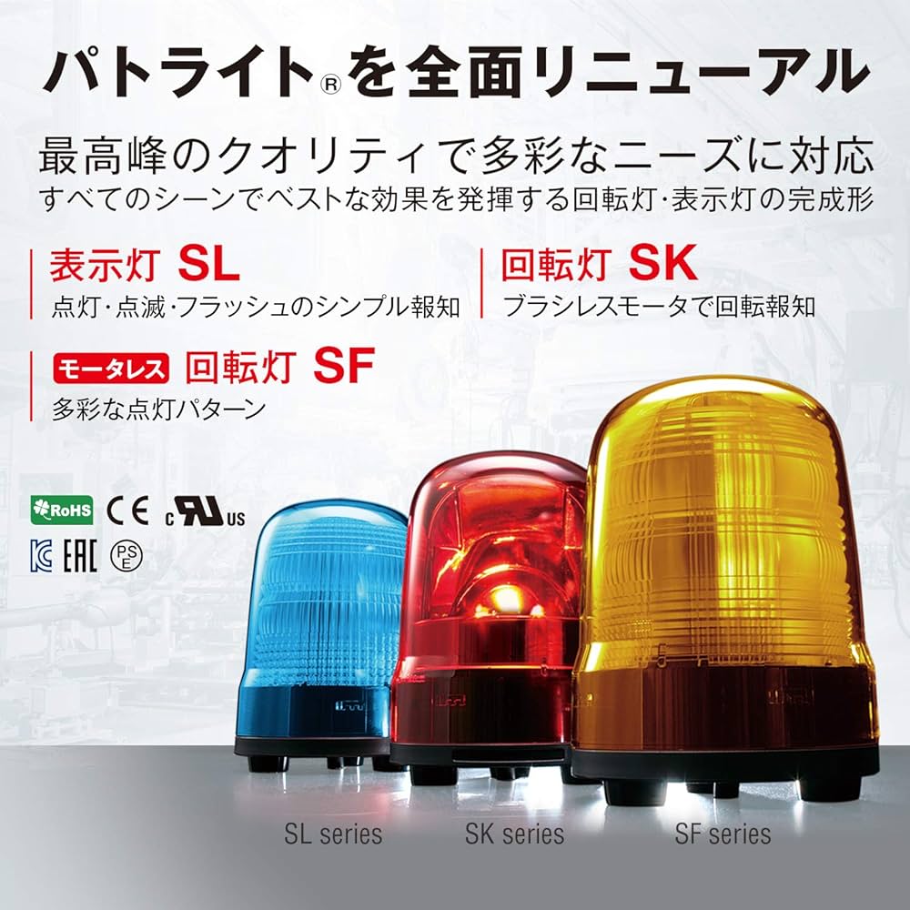 Amazon.co.jp: パトライト(PATLITE) 回転灯 SKH-M1TB-R Φ100 DC12~24V