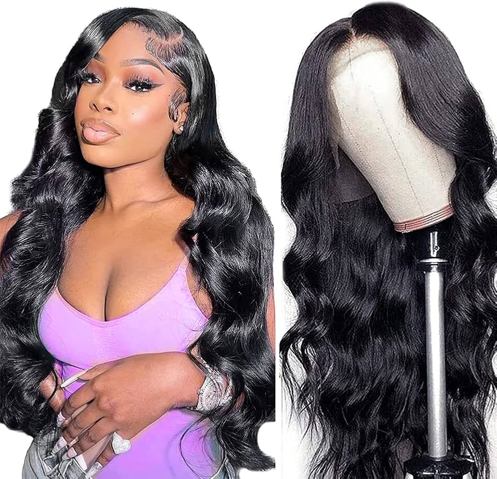 Amazon.com : Yamikk 26 Inch 13x5 Body Wave Lace Front Wigs Human