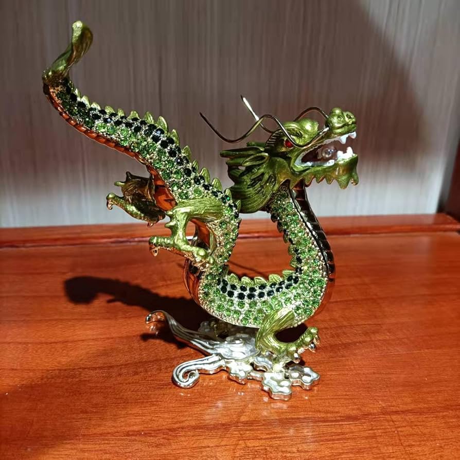 緑と金のドラゴン置物 【公式通販】