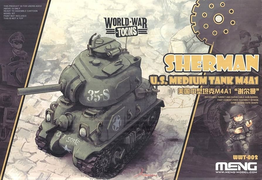 Amazon.com: Meng WWT-002 M4A1 Sherman U.S Medium Tank World War